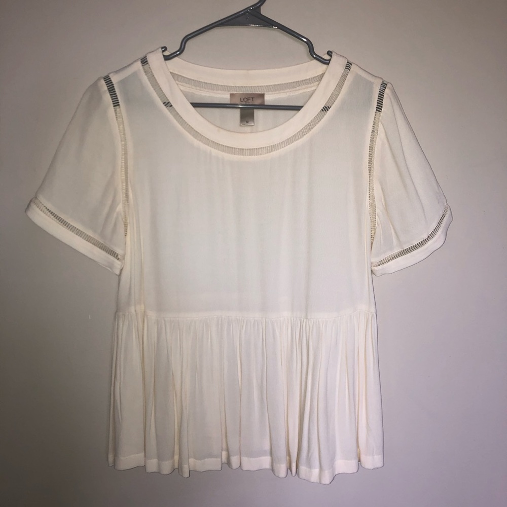 LOFT Peplum Cutout Blouse